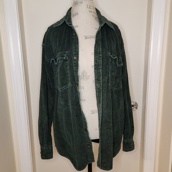 90s Green Corduroy Overshirt - Picture 6 of 14